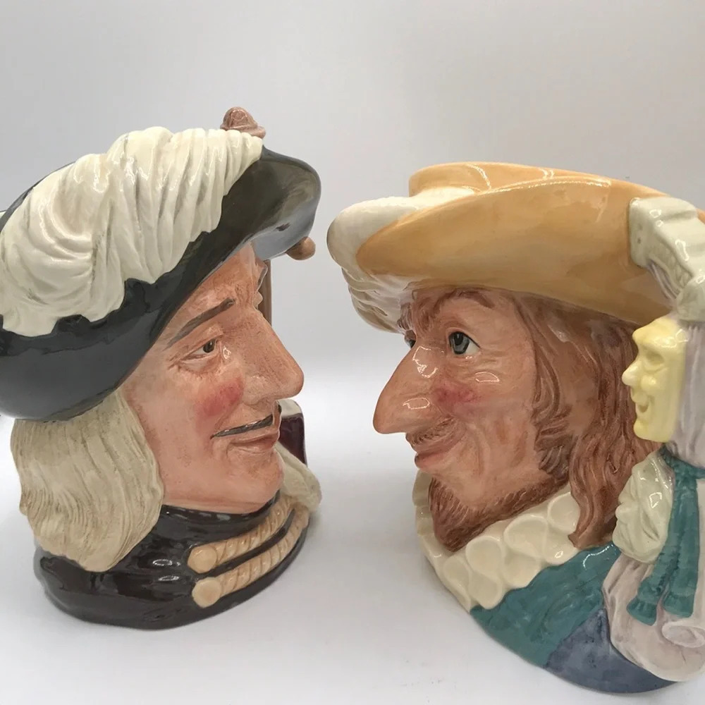 Inseparable Royal Doulton Aramis and Scaramouche mug / jugs